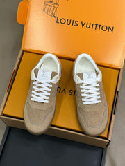 STADIUM SNEAKER IN KHAKI BROWN EMBOSSED MONOGRAM SUEDE