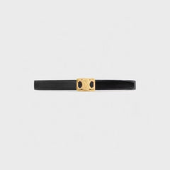 CL MEDIUM 25 MM REVERSIBLE FRAMED TRIOMPHE BELT BLACK AND BRONZE BROWN CALFSKIN GOLD HARDWARE