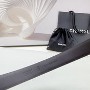CC 30MM BELT IN BLACK SMOOTH CALFSKIN METAL HARDWARE
