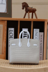 BIRKIN FAUBOURG TOUCH 20 IN PASTEL GRAY CALFSKIN WITH SILVER HARDWARE