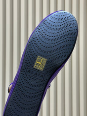ALAIA 26S MARY JANE BALLET FLATS IN DARK PURPLE VELVET