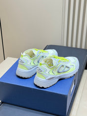 DIOR 26S B30 COUNTDOWN TECH SNEAKER IN GRAY AND GREEN TECHNICAL FABRIC AND SUEDE