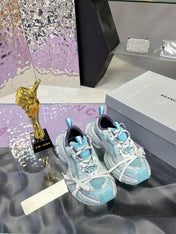 3XL SNEAKER IN LIGHT BLUE, WHITE AND PURPLE MESH AND POLYURETHANE