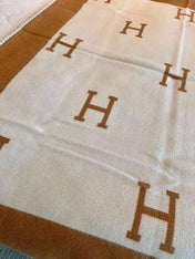 TIGRE BAYADERE BLANAVALON III THROW BLANKET IN CAMEL BROWN CASHMERE 407143