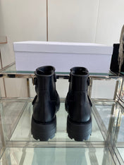 DIOR 25S D-QUEST ANKLE BOOT 35MM IN BLACK CALFSKIN