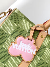 KEEPALL BANDOULIÈRE 34 BAG IN GREEN DAMIER GOLF COATED CANVAS