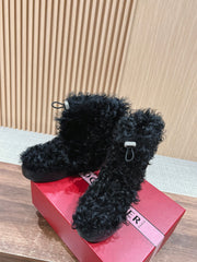 VIV' RANGERS SHEARLING ANKLE BOOT IN BLACK SHEEPSKIN