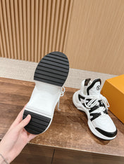 LV ARCHLIGHT SNEAKER IN WHITE MIX BLACK EMBOSSED CALFSKIN