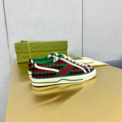 GG TENNIS 1977 TRAINER RED AND DARK GREEN CANVAS