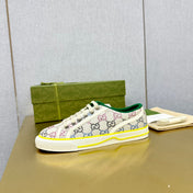 GG TENNIS 1977 TRAINER LIGHT GRAY CANVAS WITH YELLOW TRIM
