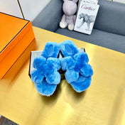 ORAN SHEARLING SANDALS OCEAN BLUE