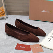 CLASSIC BALLET SHOES IN BROWN SUEDUE
