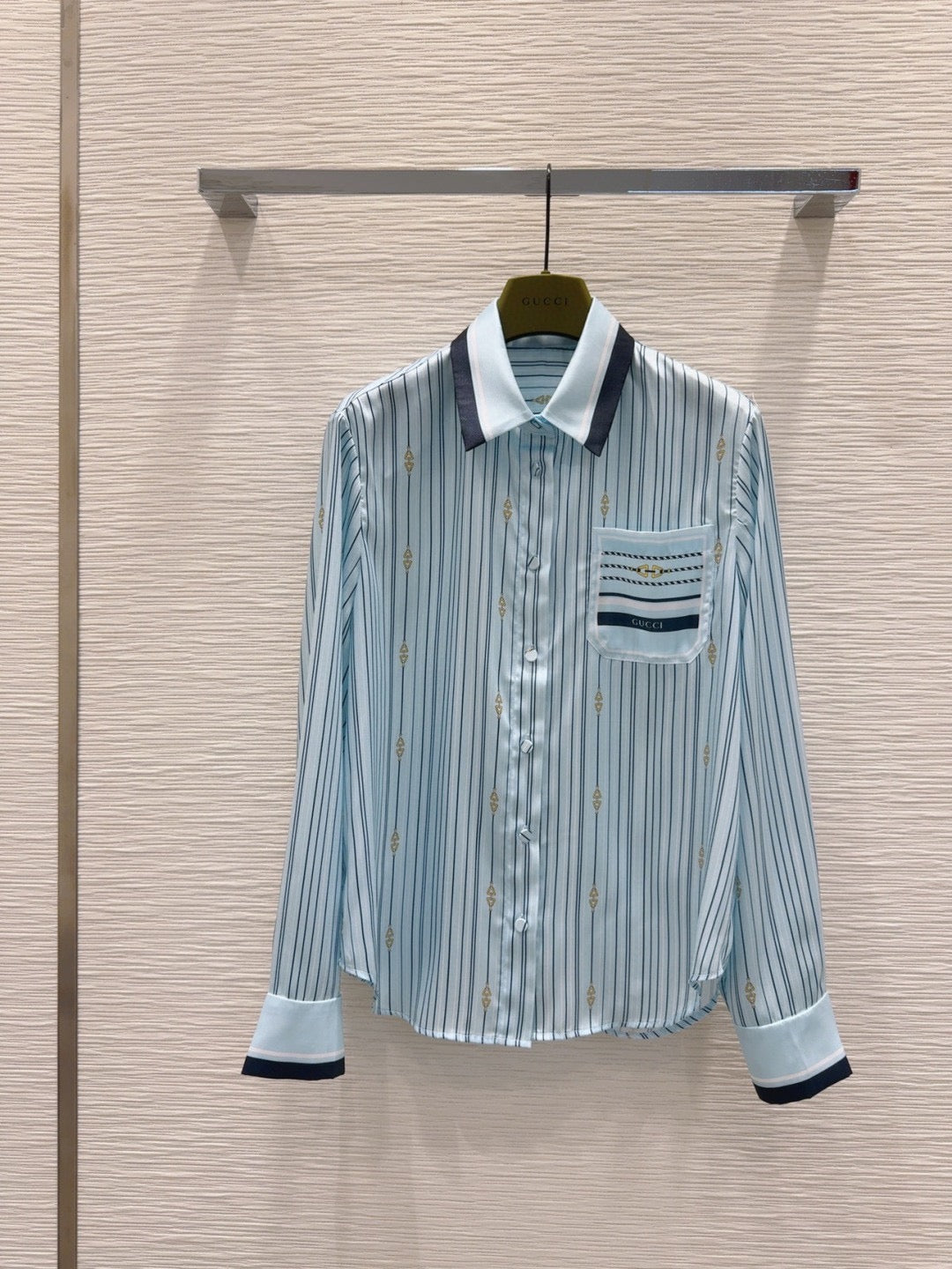 GUCCI LONG-SLEEVE SHIRT AND WIDE-LEG PANTS SET STYLE 15