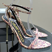 PADLOCK POINTY SANDAL 10 CM IN COLORFUL CALFSKIN