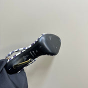 PADLOCK POINTY NAKED SANDAL 10 CM IN WHITE MIX IRIS PURPLE CALFSKIN