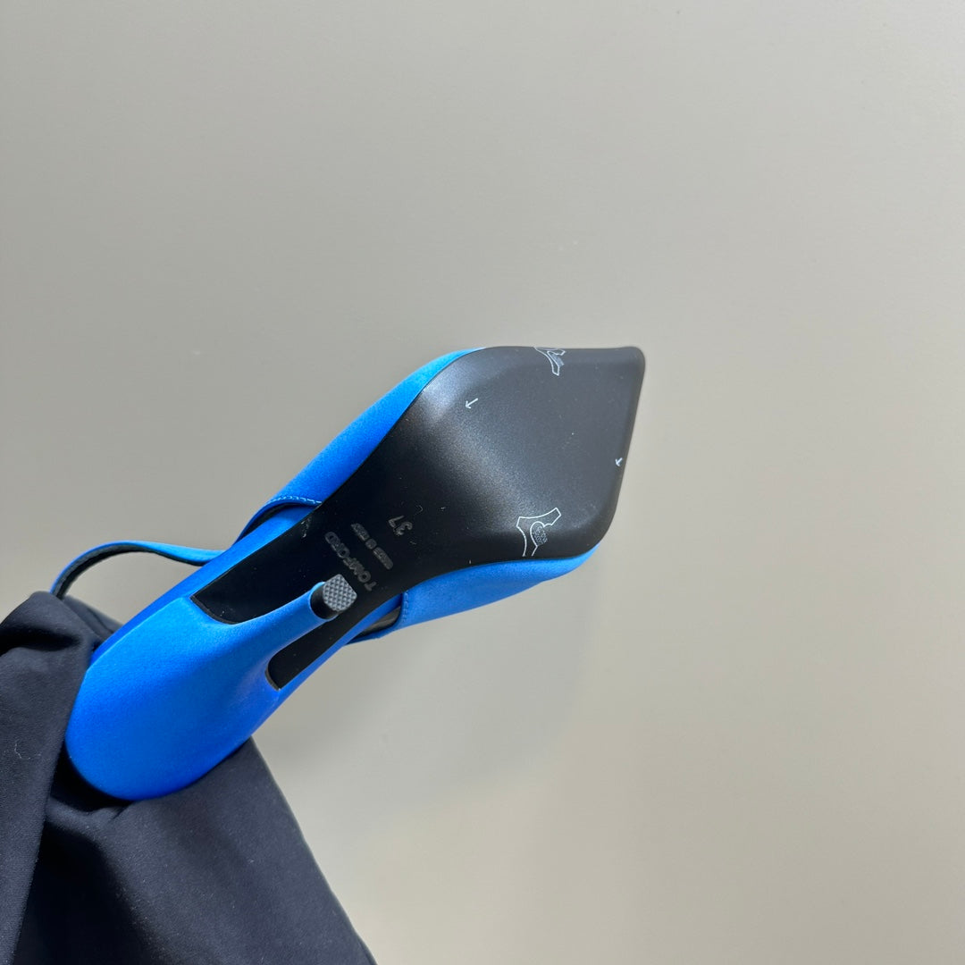 ANGELINA 10 CM SLINGBACK IN COBALT BLUE CALFSKIN