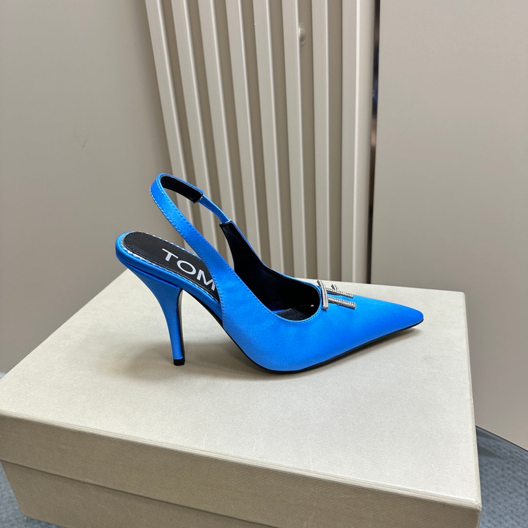 ANGELINA 10 CM SLINGBACK IN COBALT BLUE CALFSKIN