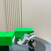 HIGH MULE 95 MM IN SILVER CALFSKIN