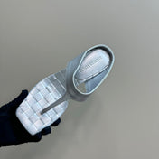 MARELLA THONG IN SILVER LEATHER WITH SIGNATURE INTRECCIATO INSOLE 55 MM