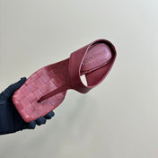 MARELLA THONG IN CURRANT RED LEATHER WITH SIGNATURE INTRECCIATO INSOLE 55 MM