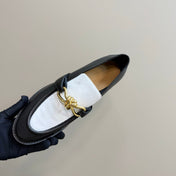 ASTAIRE LOAFER IN WHITE MIX BLACK CALFSKIN WITH GOLD HARDWARE
