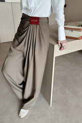 LOEWE BROWN GATHERED-WAIST PANTS