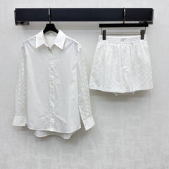 LV WHITE STRETCH SHORTS 263748