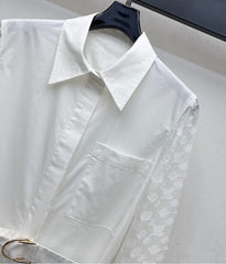 LV WHITE SHIRT DRESS WITH BELT 263740