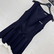 MIU 25S PLEATED VEST DRESS IN ACETATE 264603