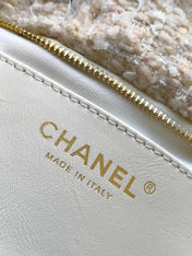 CHANEL 25S BOW BAG 26 IN CREAM WHITE TWEED WITH GOLD HARDWARE