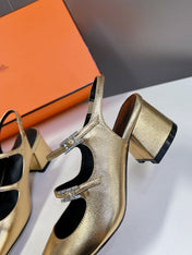 JACKIE 50 PUMP METALLIC GOLD LAMBSKIN