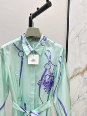 HERMES 25S LONG SILK DRESS 022