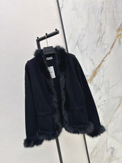 VALENTINO 26S KNIT CARDIGAN WITH FUR COLLAR STYLE 78