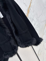 VALENTINO 26S KNIT CARDIGAN WITH FUR COLLAR STYLE 78