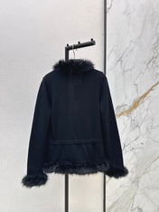 VALENTINO 26S KNIT CARDIGAN WITH FUR COLLAR STYLE 78
