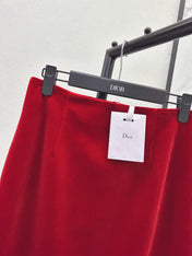 DIOR 25S LONG VELVET MIDI SKIRT 521