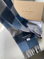 SCARF 180 CM IN BLUE CASHMERE 402220