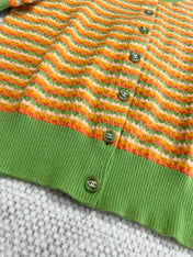 CC Short Cardigan Multicolor Wool Cashmere