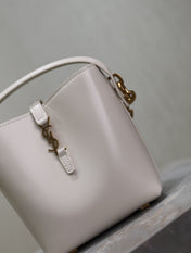 YSL 25S LE 37 MINI 15 IN DUSTY GRAY CALFSKIN GOLD HARDWRE