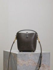 YSL 25S LE 37 MINI 15 IN BROWN LIZARD PATTERN CALFSKIN GOLD HARDWRE