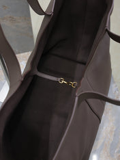 YSL 25S Y TOTE 50 IN PURPLE BROWN CALFSKIN GOLD HARDWRE