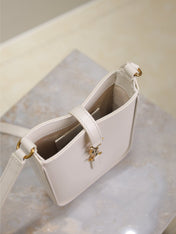 LE 5 À 7 PHONE BAG 18 IN WHITE CALFSKIN