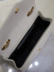 LOULOU SMALL 24 IN WHITE SHEEPSKIN GOLD HARDWARE