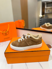 DAY SNEAKER IN BRONZE BROWN SUEDE AND FLEECE LINING
