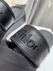 MILA PLATFORM 5 CM IN BLACK NYLON WITH EMBROIDERED LOGO