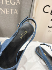 JUDY FLAT SLINGBACK IN BLUE DENIM
