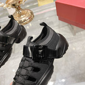 VIV' ON THE RUN TREKKY SNEAKERS IN BLACK SHINY CALFSKIN AND FABRIC