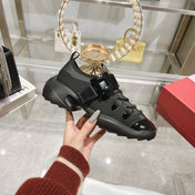 VIV' ON THE RUN TREKKY SNEAKERS IN BLACK SHINY CALFSKIN AND FABRIC