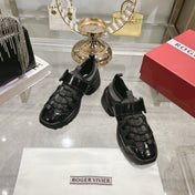 VIV' ON THE RUN TREKKY SNEAKERS IN BLACK SHINY CALFSKIN AND FABRIC