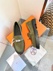 ICONE LOAFER IN ARMY GREEN SUEDE